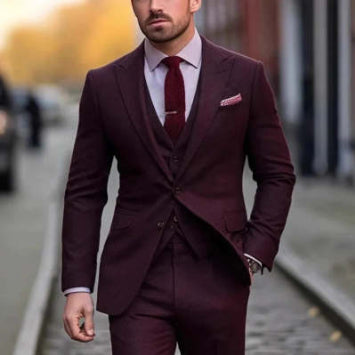 Mens Slim-Fit Light Luxury Suit