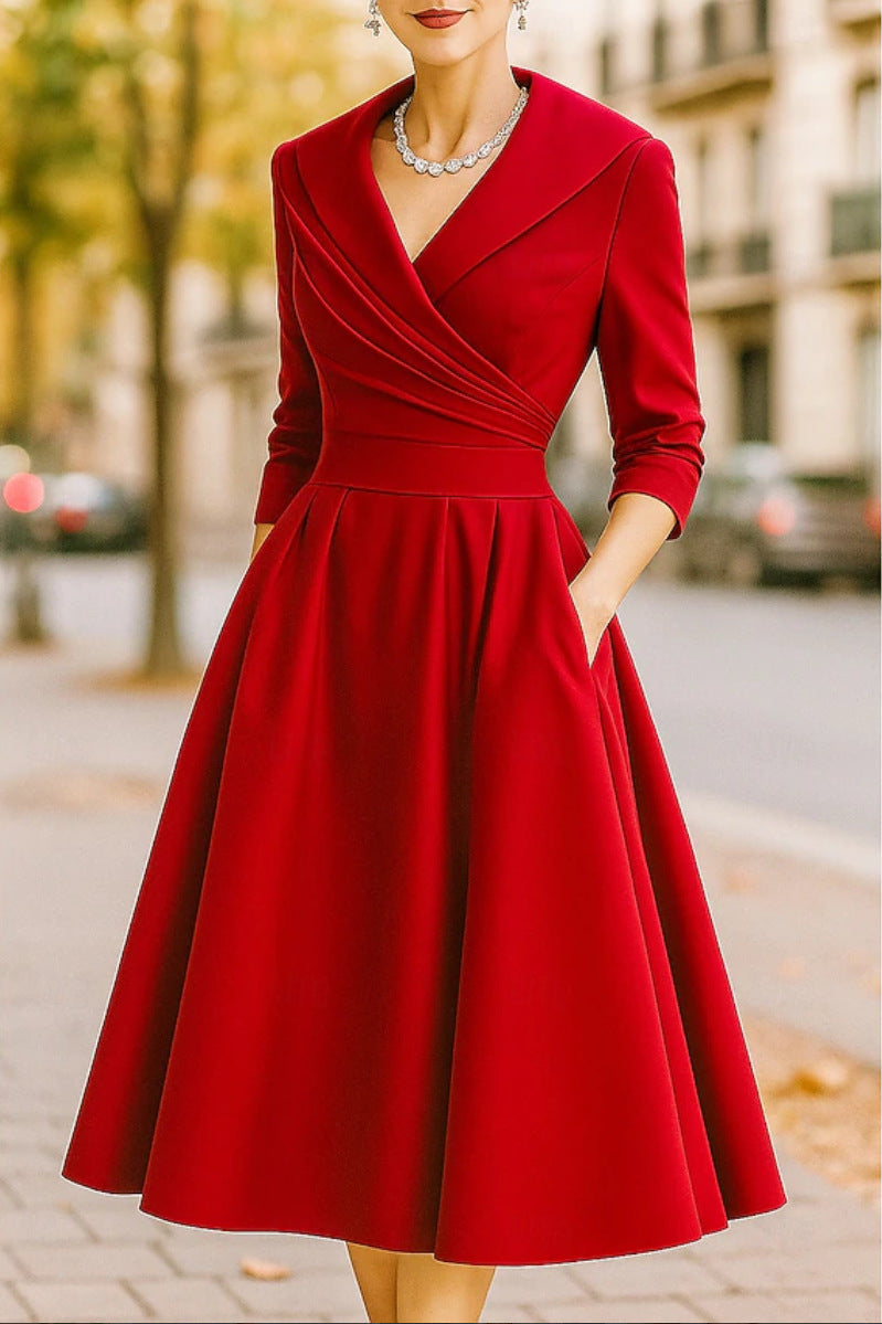 Elegant Formal French-style Waist-cinched Dress