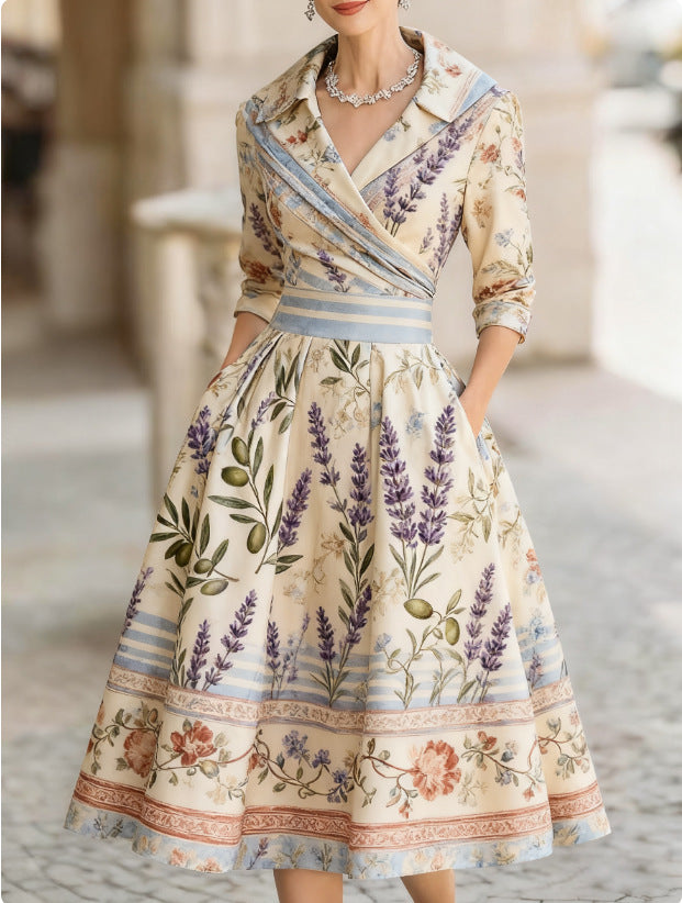 Elegant Formal French-style Waist-cinched Dress